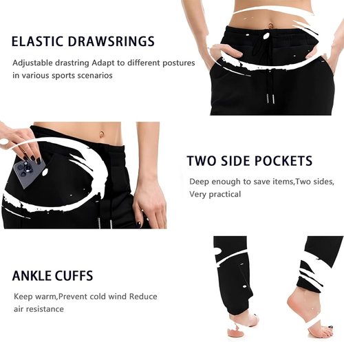 Ludomi Women's Joggers - Comfortable Drawstring Sweatpants with Pockets for Lounging & Workouts