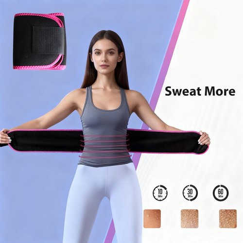 3.3lb Weighted Fitness Hoop with Free Waist Belt | Foldable Adjustable 38-43" Exercise Ring for Adults | Gentle on Skin, Portable Core Workout for Home Gym