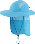 Home Prefer UPF 50+ Men's Wide Brim Fishing Hat - Sun Protection Cap with Neck Flap for Outdoor Use