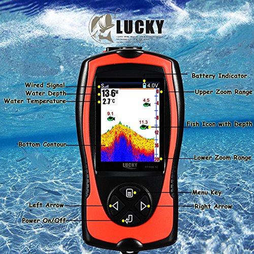 Portable Fish Finder with Color LCD Display, Depth & Fish Detection for Kayak Boat Fishing