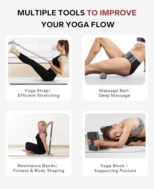 HAPBEAR Yoga Blocks 2 Pack - High-Density EVA Foam, Non-Slip Surface for Deep Stretching | 9x6x3in