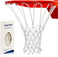 KATOP Professional Heavy Duty Basketball Net Replacement - All Weather Anti-Whip | Fits Standard Rims - 12 Loops (White & Red)