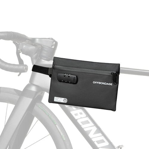 OFFBONDAGE Top Tube Bike Bag for Bicycle with 3-Digit Lock - Water-Resistant Bicycle Frame Bag Secure & Minimalist Bike Pouch Fits Road & Mountain