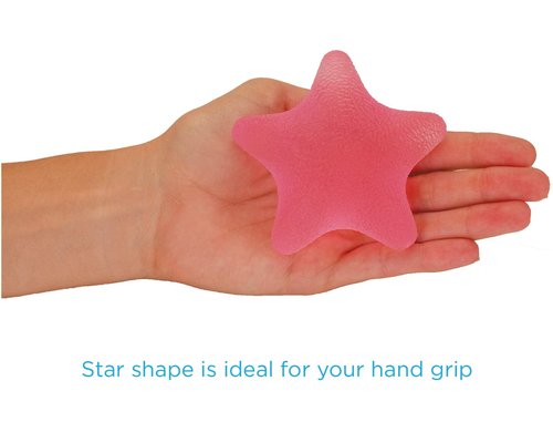 NOVA Hand Exerciser Star, Hand Grip Squeeze Star for Strength, Stress and Recovery, Comes in 3 Resistance Levels - Pink Soft, Orange Medium and Blue Firm