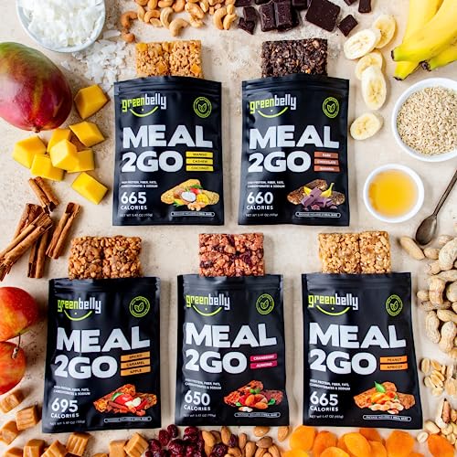 Greenbelly Variety Backpacking Meal Bars 15 Count – 650 Calorie High-Protein All-Natural Hiking Food