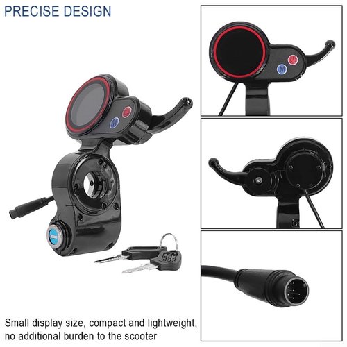 Electric Scooter LCD Display for H5 E-Scooter Thumb Throttle Speedometer, E-Bike Thumb Throttle Controller with LCD Display Panel Cycling Monitor Scooter Controller