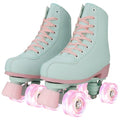 YYW Women Roller Skates Girls Mint Green RollerSkates Light Up Double Row PU Leather Adult Skates for Beginner Outdoor Indoor (Flash wheel 42)
