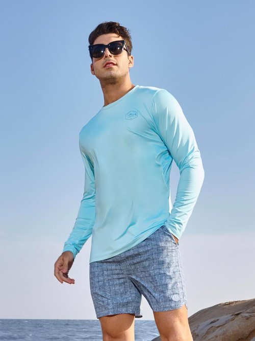 NORTHYARD Men's Swim Shirt - UPF 50+ Sun Protection Long Sleeve Rash Guard | Quick Dry Lightweight T-Shirt