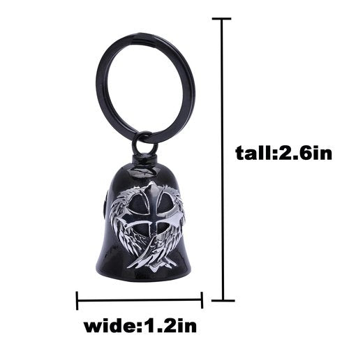 TEWAFOS Motorcycle for Bell - Bicycle Bells for Men, Stainless Steel bring good luck and peace motorcycle bell (black sliver)
