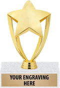 Gold Star Trophies | Custom Recognition Awards - 6.75 Inch Size for Celebrating Achievements