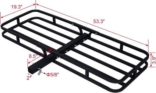 Hitch Mount Cargo Carrier - Rear Luggage Basket Rack for SUV, Truck & Car | Fits 2" Receiver