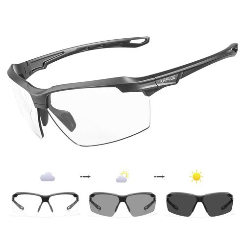 KAPVOE Photochromic Sunglasses for Men Women Sports Sunglasses Cycling Running Baseball Golf 100% UV Protection K87