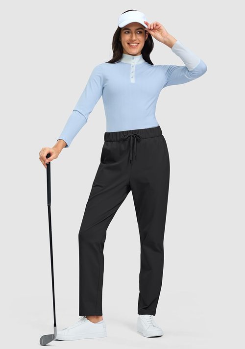 G Gradual Women's Fleece Lined Golf Pants - Water Resistant & Warm | 27.5"/29" with 3 Pockets