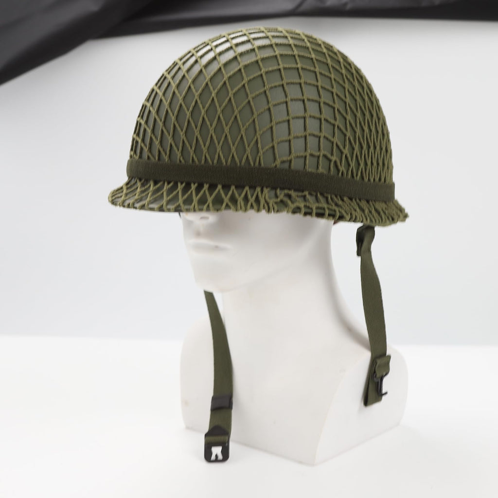 WW2 WWII US M1 Helmet Fixed Bale with Chin Strap WWII Style Double Shells Reproduction (Helmet)