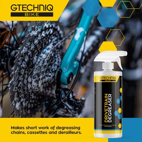 Gtechniq Bike Drivetrain Degreaser, 17 fl oz | Fast Acting Cleaner for Chains, Cassettes and Derailleurs,, Water-Based Surface-Friendly Formula, Easy Spray-On Application, Biodegradable