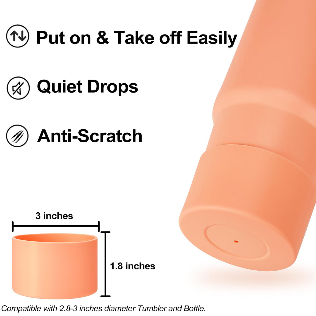 HYZ 8 Piece Accessories for Stanley Cup, Silicone Spill Proof Stopper Set and Protective Boot Including Straw Cover Cap for Stanley H2.0 20oz 30oz 40oz Tumbler, Nectarine