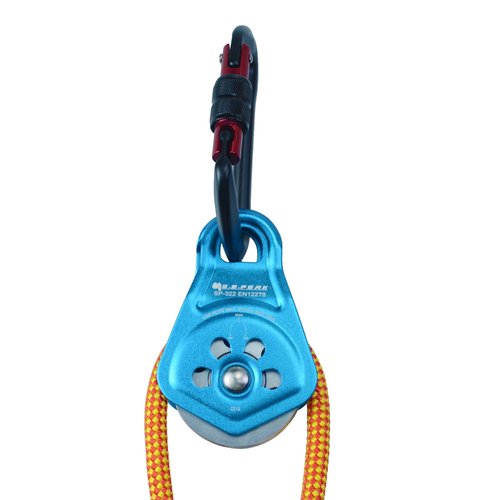 S.E.PEAK 30kN Upgraded Rescue Single Pulley Sheave with Swing Plate,CE High Strength Pulley for Backyard Zipline, Climbing, Rock Rescue Lifting, Hauling, Fit Rope up to 13 mm/Holds Up to 6750lbs,Blue