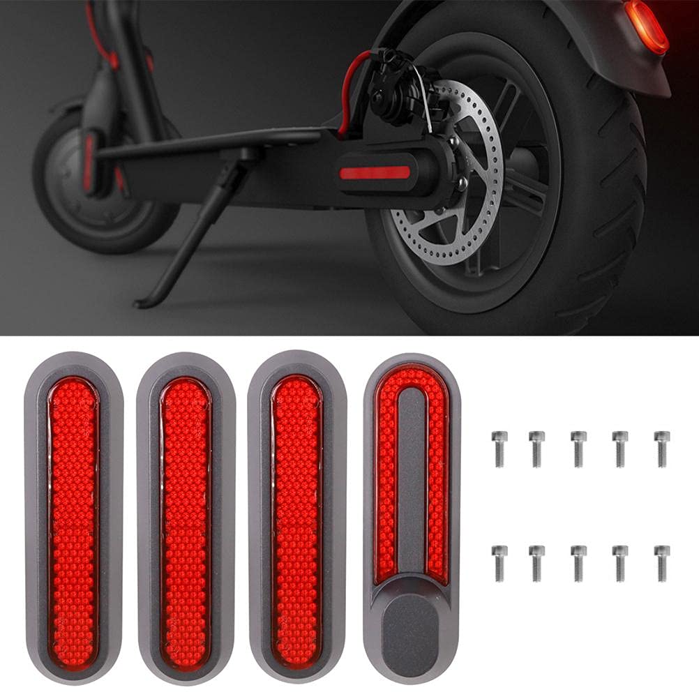 spier Set of 4 Scooter Replacement Parts Scooter Side Covers with Rear Reflector Made of Plastic, Reflective Rear Wheel Covers Compatible with Xiaomi M365 /Pro/Pro 2/1S/Scooter 3 Electric Scooter