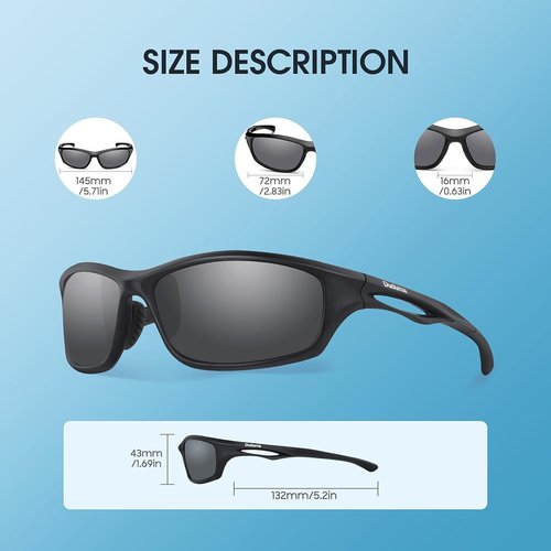 Duduma Polarized Sports Sunglasses - Lightweight TR90 Shades for Men & Women | Ideal for Running, Cycling, Fishing, Golf, and Driving