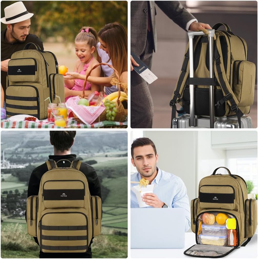 MATEIN Lunch Backpack for Men, 15.6 Inch Travel Laptop Backpack