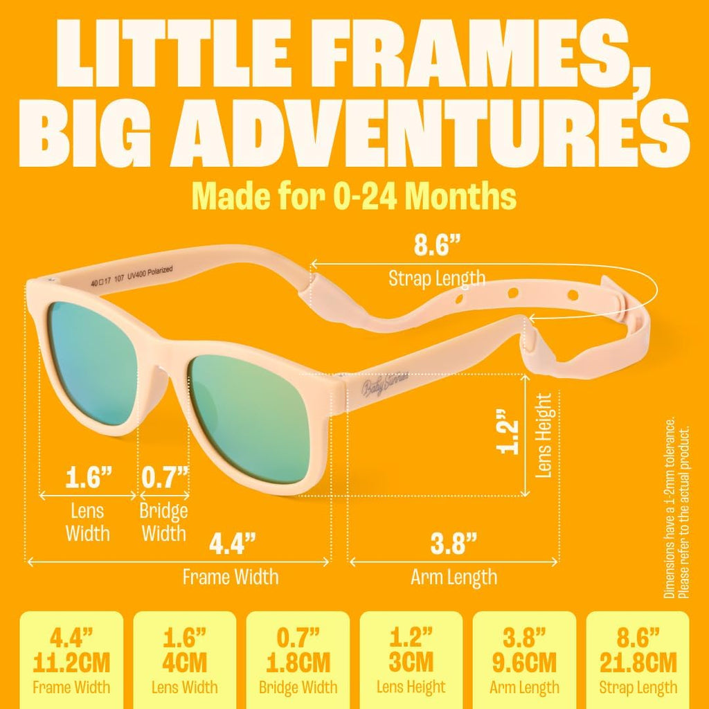 Polarized Baby Sunglasses - Unbreakable Flexible Infant Shades With Strap | For Toddlers 0-24 Months