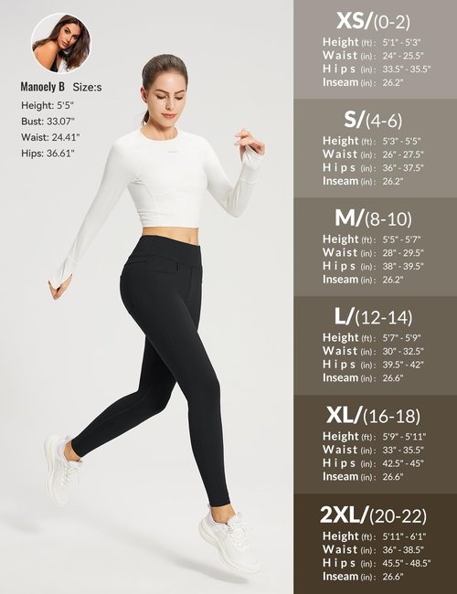 baleaf Jeggings for Women Fleece Lined Pants Thermal Warm Winter High Waisted Leggings 4 Pockets Waterproof Running Tights Black S
