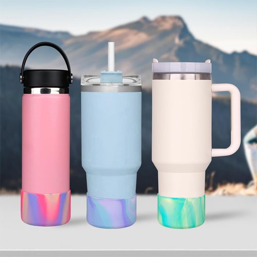HEYSKAY Silicone Boot Base - 2pcs Protective Flask Cover for Stanley Quencher & Hydro Sport Bottles