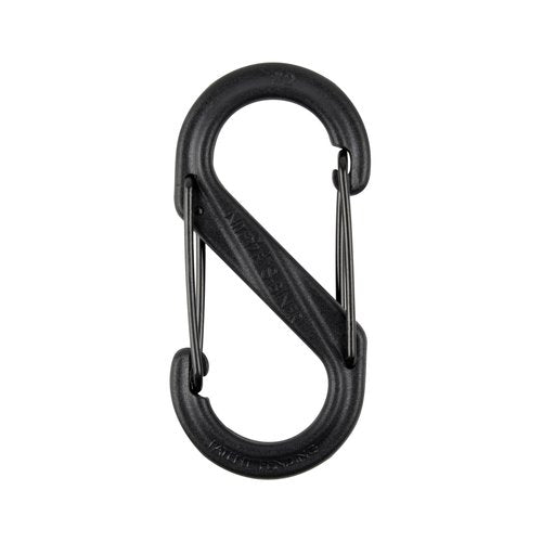 Nite Ize S-Biner Plastic Dual Carabiner - Durable Dual Carabiner with Wire Gate Closure for Organizing Keys & Keychain Attachments - Size 2, Black (10 Pack)