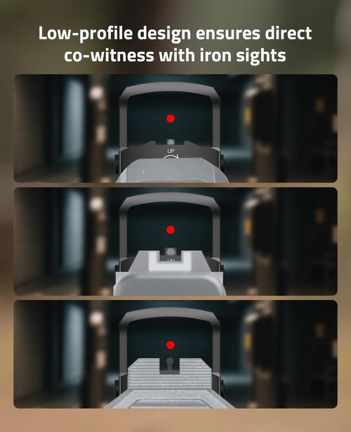 CVLIFE Wolfprowl Motion Awake Red Dot Sight, Compatible with RMS/RMSC 3MOA Red Dot Compact Reflex Sight Shockproof IPX7 Waterproof, with Adapter Plate for MOS 21mm Picatinny Base