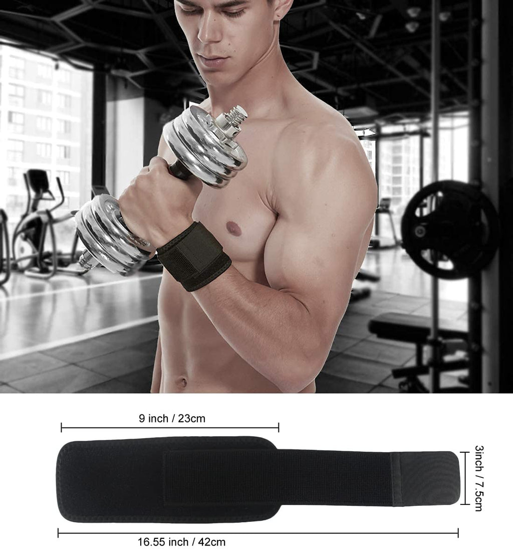YUNYILAN Adjustable Wrist Brace - 2 Pack Fitness Support Straps for Pain Relief | Black