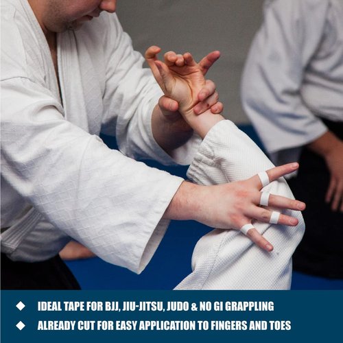 Fuji- Jiu-Jitsu and Judo Finger Tape with Case (6 Rolls) White