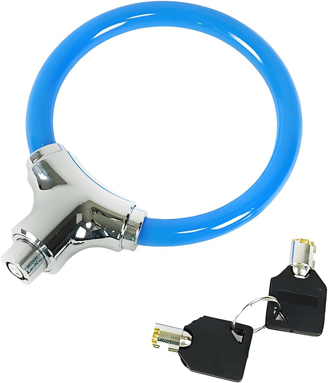 Skiennix Bicycle Cable Lock - Durable Blue Steel with Keys for Enhanced Security