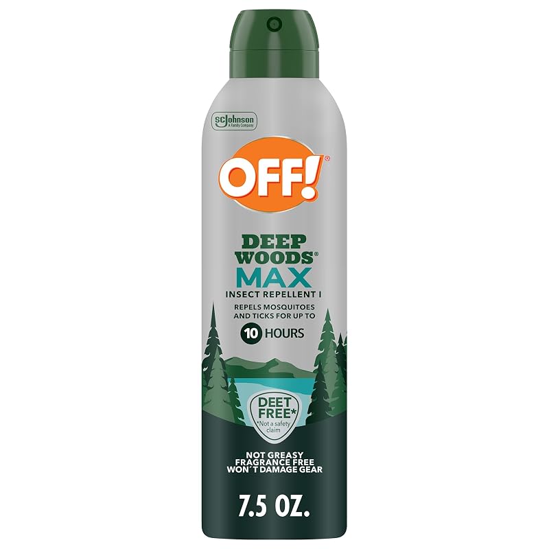 OFF! Deep Woods Max Insect Repellent 20% Picaridin - 7.5 oz Aerosol, DEET-Free Up to 10 Hours (Variation: 7.5 Ounce Pack of 1)
