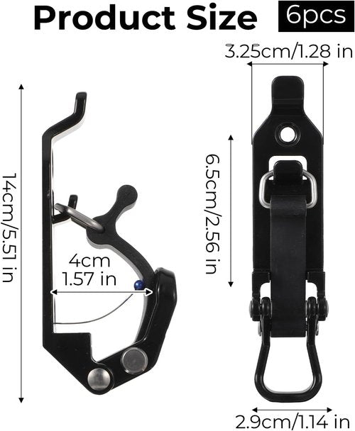 Cobee Heavy Duty Shovel Holder - 6Pcs Metal Clamp Mounting Brackets for Truck Roof Rack | Quick Release Axe Holder