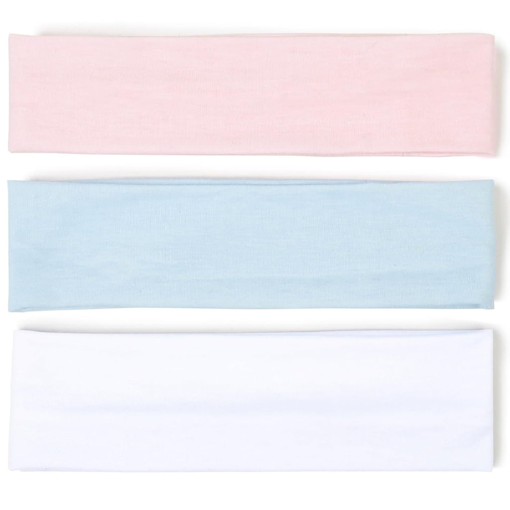 Skiennix Stretchy Headbands for Women - Non-Slip Thin Bands for Yoga & Workout | White, Pink, Blue