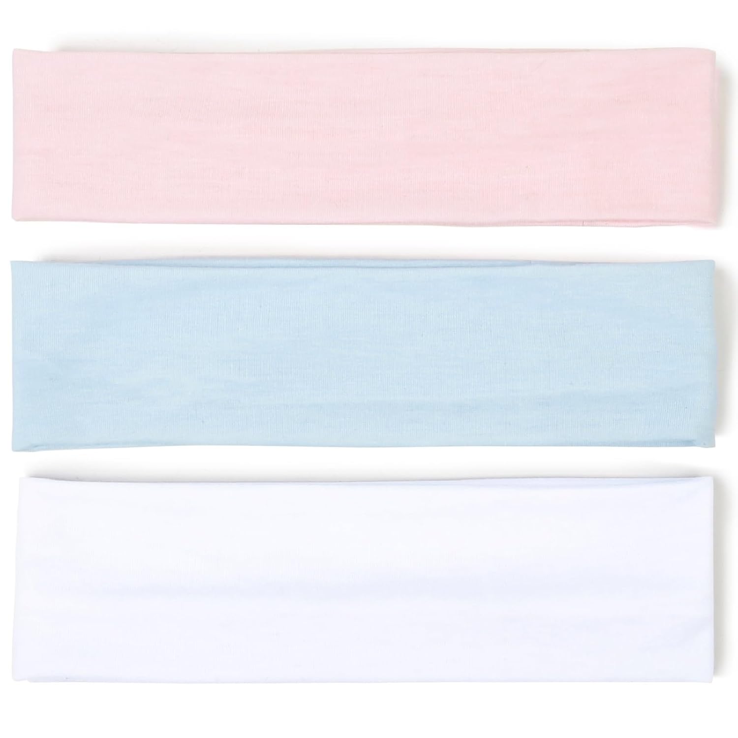 Skiennix Stretchy Headbands for Women - Non-Slip Thin Bands for Yoga & Workout | White, Pink, Blue
