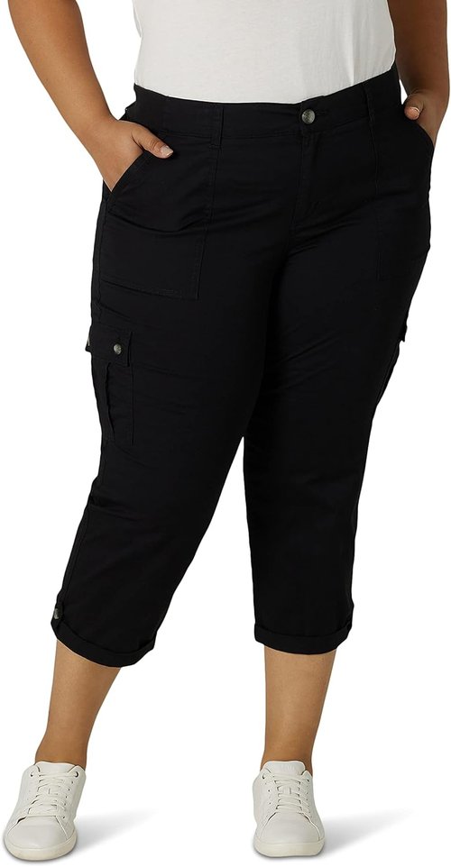 Lee Women's Plus Size Cargo Capri Pants - Flex-To-Go Mid-Rise Relaxed Fit | Comfortable & Stylish
