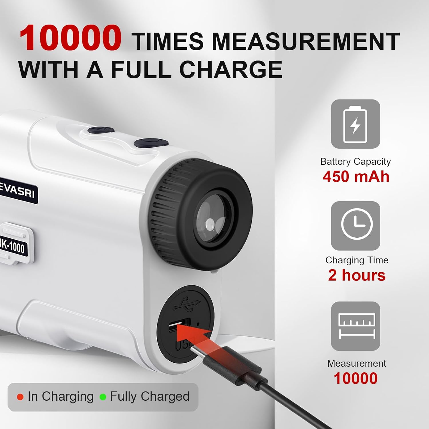 Revasri Golf Rangefinder - Slope & Pin Lock Vibration | Rechargeable 600/1000 Yards Laser Device