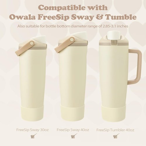 2PCS Silicone Boots for Owala 30oz & 40oz FreeSip Sway Bottles & Tumblers – Non-Slip, Scratch-Resistant, Stability Enhancer for Owala Accessories (Lightly Toasted)