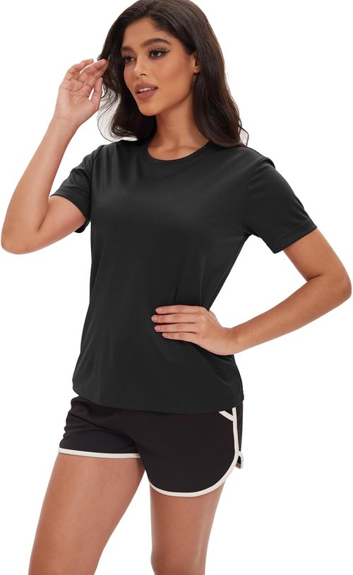 HovSiyla Women's Short Sleeve Shirts Quick Dry T-Shrit UV Sun Protection Outdoor Running Hiking Workout Tops