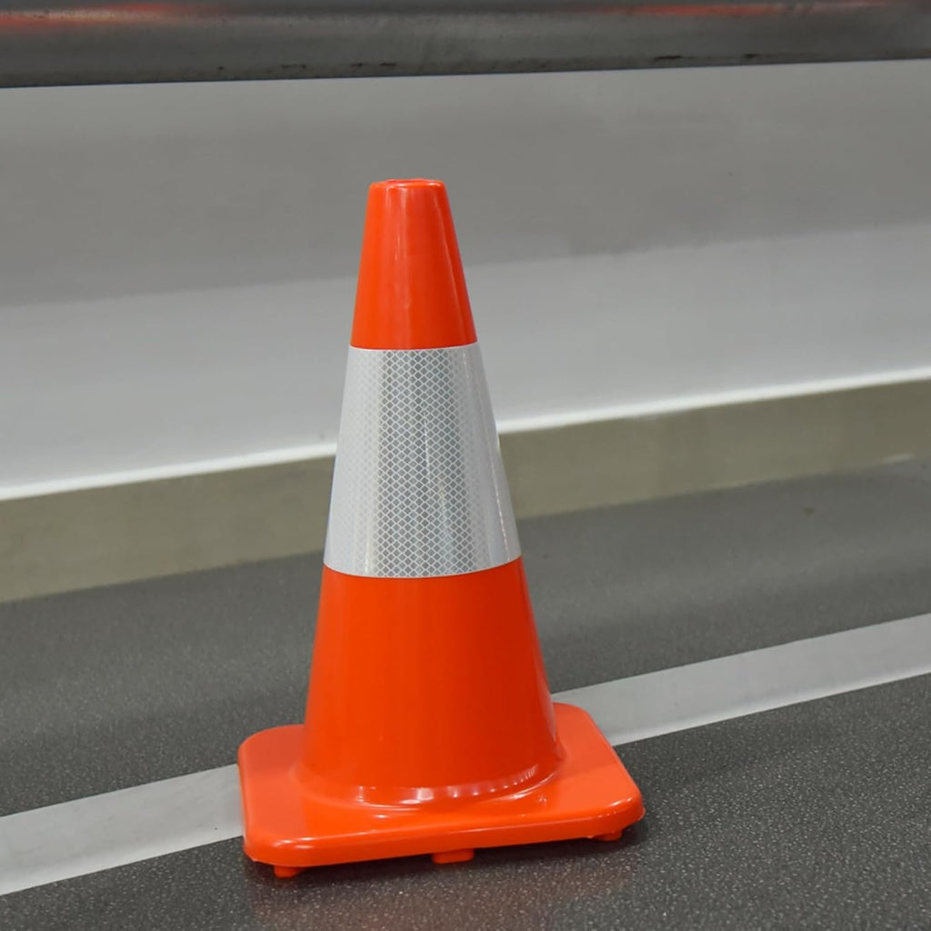 Traffic Cones 4 Pack by [Brand Name] - 18" Durable PVC Safety Cones with Reflective Collars | High Visibility for Parking, Construction & Sports