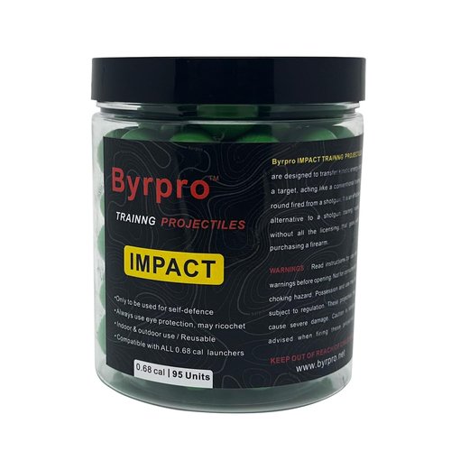 Byrpro Reusable Hard-Solid Plastic Rounds for Training, Practice and Self Defense, 0.68 Caliber - (95 Count) （Green）