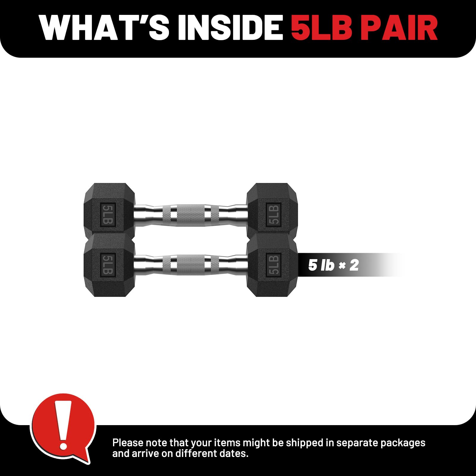PAPABABE Dumbbells Set of 2, 5lbs Dumbbell Pair, 5 Pounds Hand Weights for Women Men at Home, Free Weights Dumbbells Set for Home Gym Equipment, Pesas Mancuernas para Ejercicios de Hombre Casa.