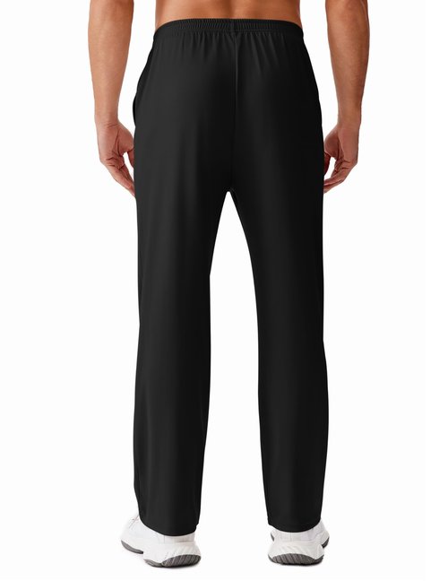 Deyeek Tear Away Pants for Men Snap On Breakway Sweatpants After Knee Hip Surgery Pants Adaptive Open Leg Surgical Clothes Black