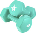 Yes4All Vinyl Hexagon Dumbbells - Set of 2 Hand Weights for Home Gym & Strength Training (2-15 lbs)