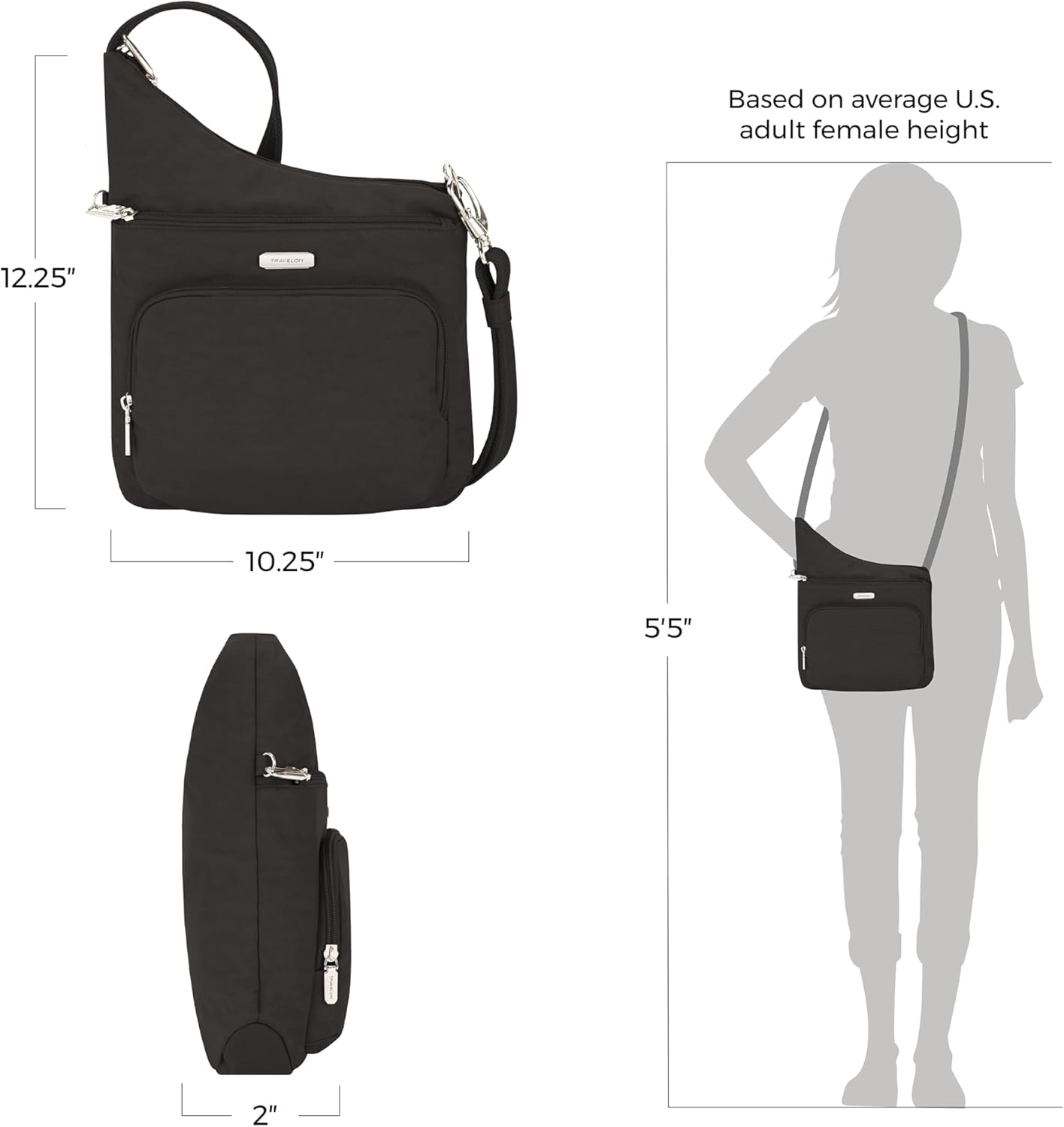 Travelon Anti-Theft North/South Crossbody Bag - Secure & Stylish Travel Companion