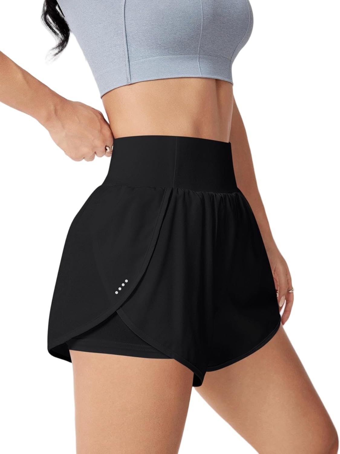 Skiennix Women's High-Waisted Athletic Running Shorts - 3" Dolphin Style with Pockets