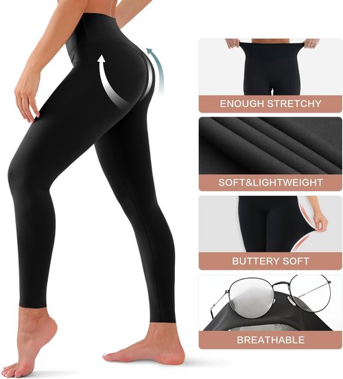 CHARMKING High Waisted Leggings - Soft Tummy Control Yoga Pants | Non-See Through, Plus Size Options