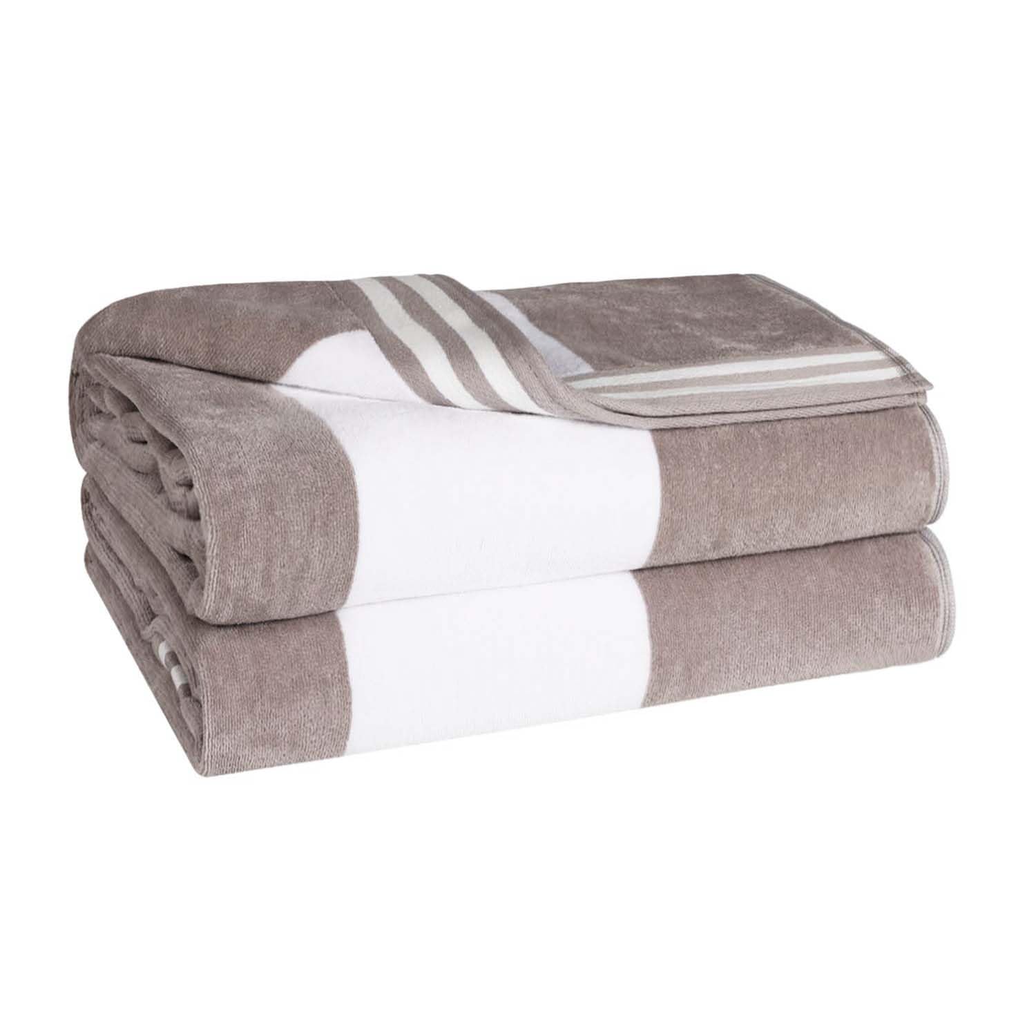 Superior Oversized Beach Towel, Light Grey (Set of 2)