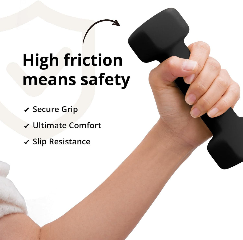Portzon Dumbbells - Neoprene Coated Anti-Roll Hexagonal Weights | 1LB-3LB for Seniors' Home Fitness